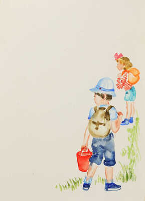 Горячёва Вера Анатольевна. Лот из четырех иллюстраций к стихам В. А. Степанова «Октябрятский экипаж» (М.: Детская литература, 1984).